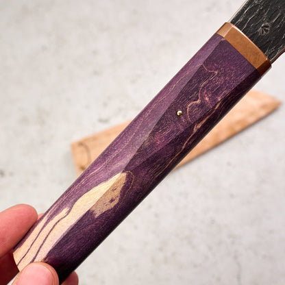 Gyuto 220mm Vtoku2 Mokume Copper, Brass & Stainless – side profile