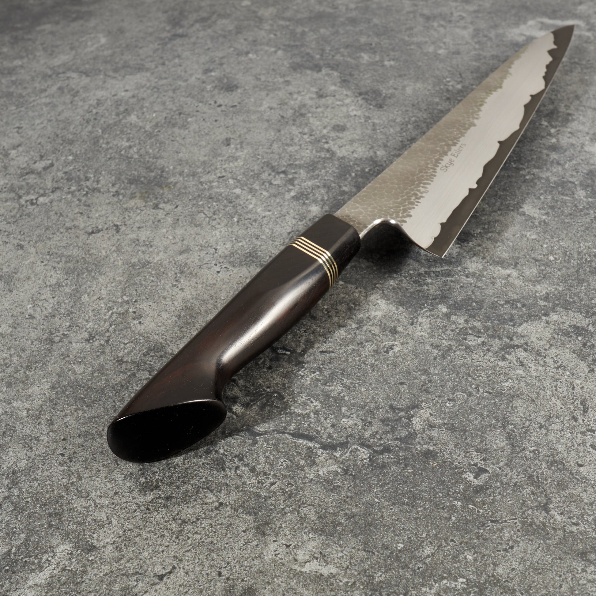 Gyuto 220mm Vtoku2 Stainless Clad African Blackwood – side profile