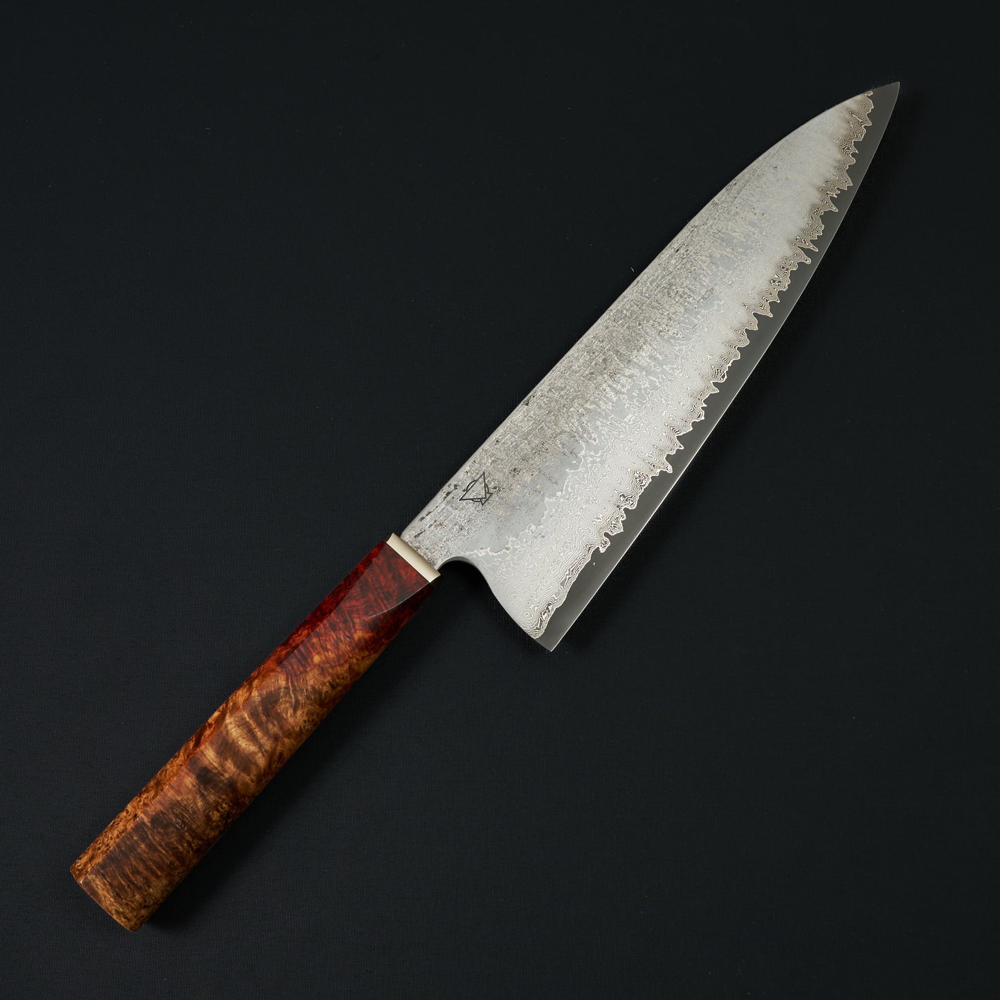 Gyuto 224mm Damascus Clad Apex Ultra Spalted Amboyna
