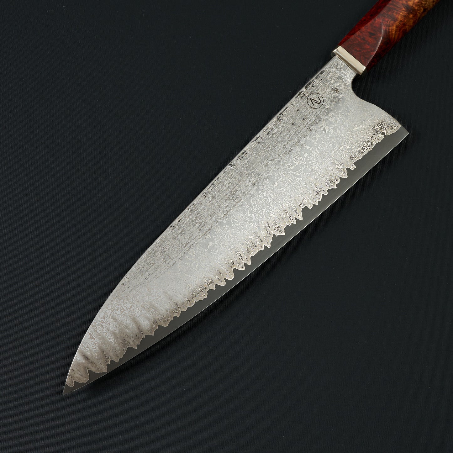 Gyuto 224mm Damascus Clad Apex Ultra Spalted Amboyna – handle detail