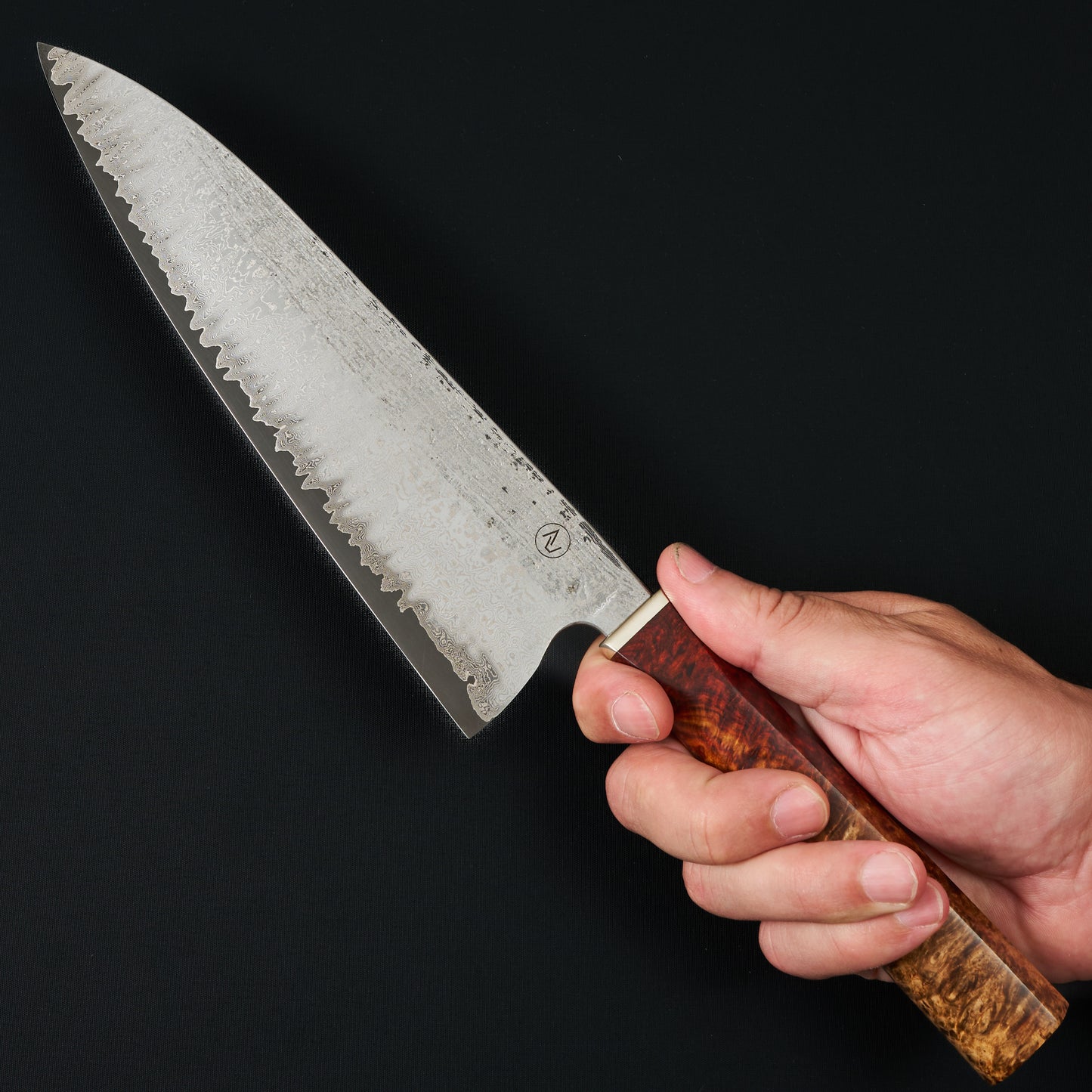 Gyuto 224mm Damascus Clad Apex Ultra Spalted Amboyna – view 6