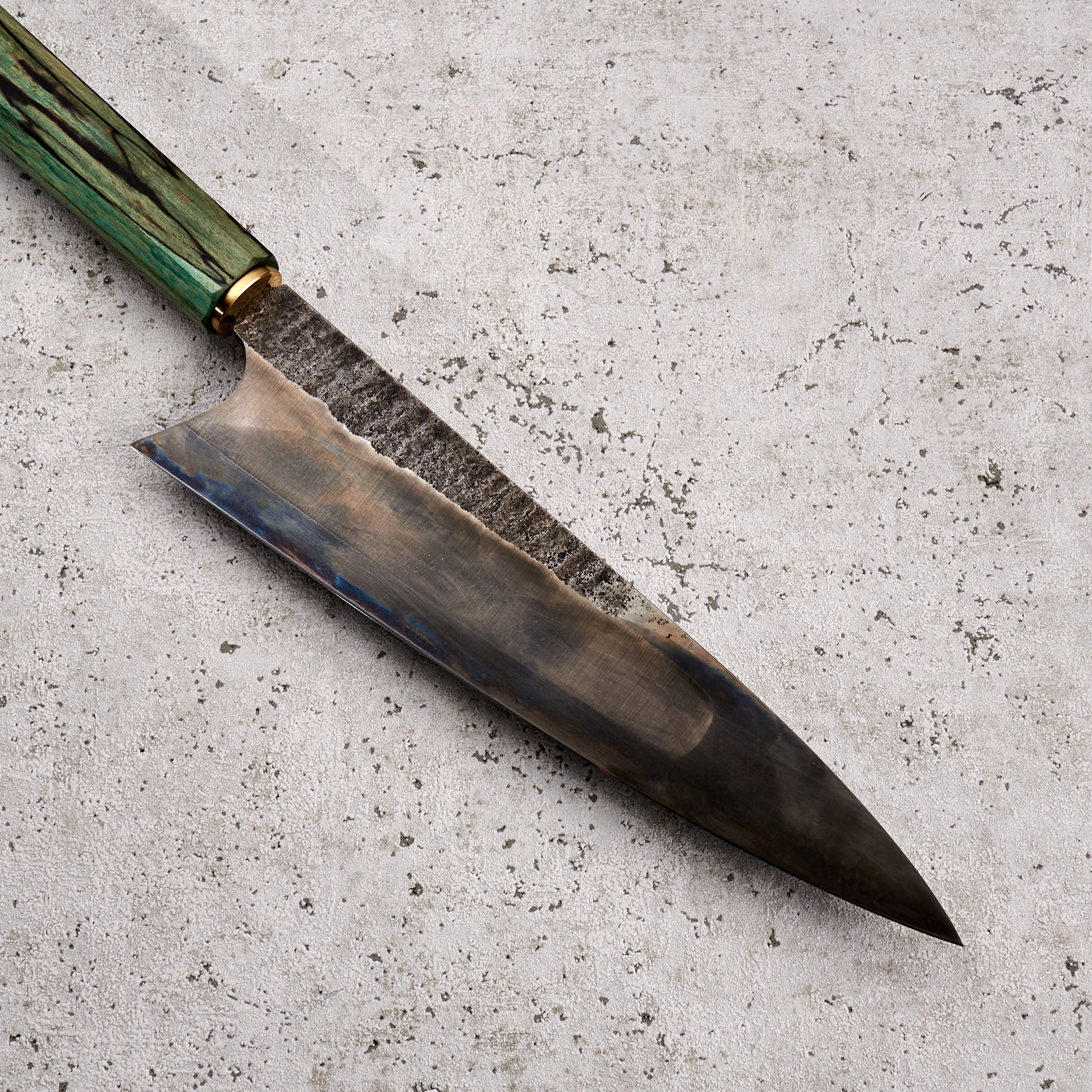 Gyuto 225mm C Grind Spalted Beach & Brass – view 8