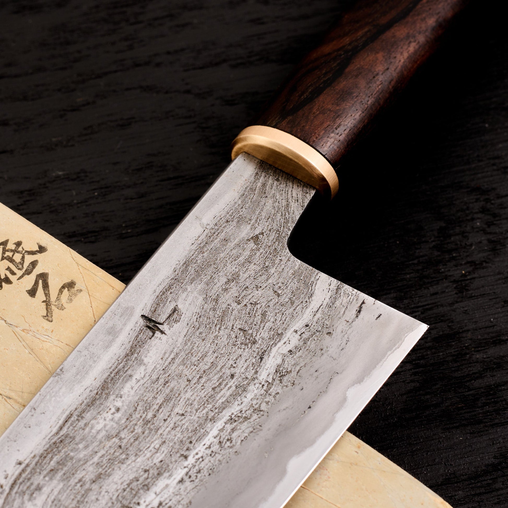 Gyuto 225mm Wrought Iron Clad 135Cr3 Deep Etch – view 6