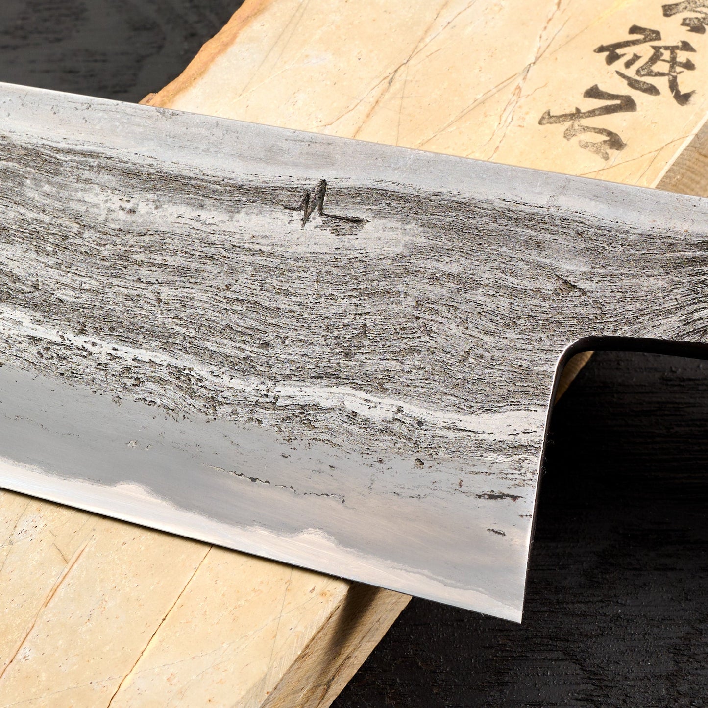 Gyuto 225mm Wrought Iron Clad 135Cr3 Deep Etch – view 7