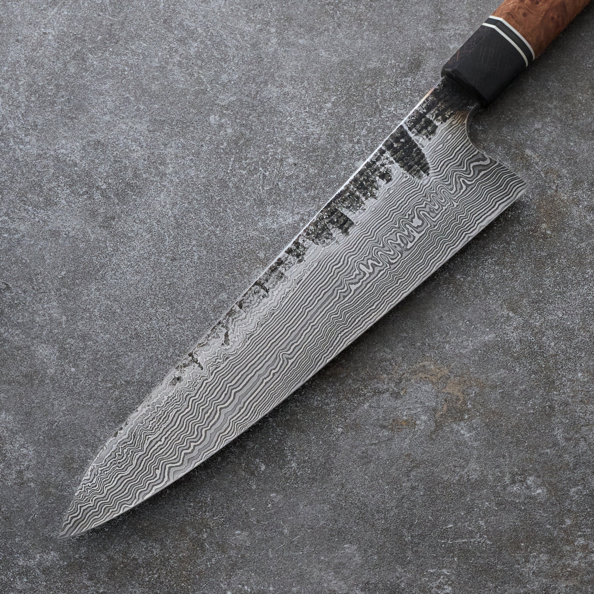 Gyuto 230mm 100 Layer Damascus Elm Burl