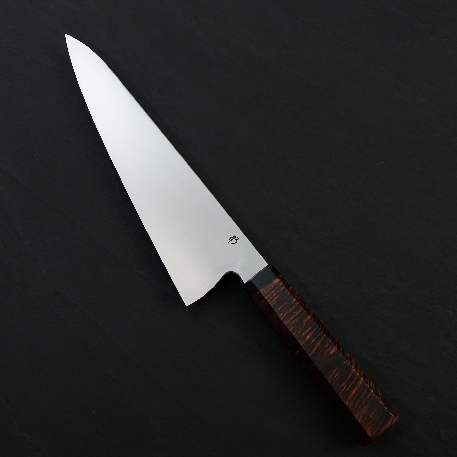 Gyuto 225mm AEB-L Orbital, Gidgee & Double Black canvas Micarta