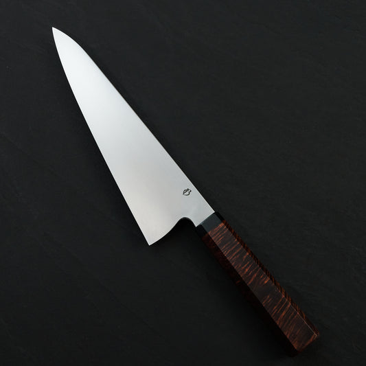 Gyuto 225mm AEB-L Orbital, Gidgee & Double Black canvas Micarta