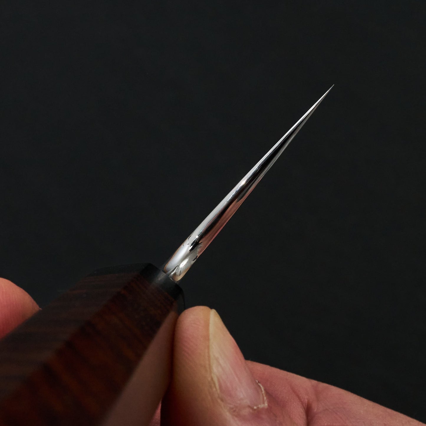 Gyuto 225mm AEB-L Orbital, Gidgee & Double Black canvas Micarta – side profile