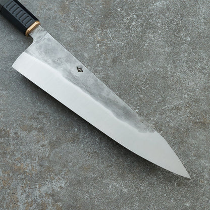 Gyuto 230mm Apex Ultra TakeDown Bronze, Micarta and Black Juma – detail view