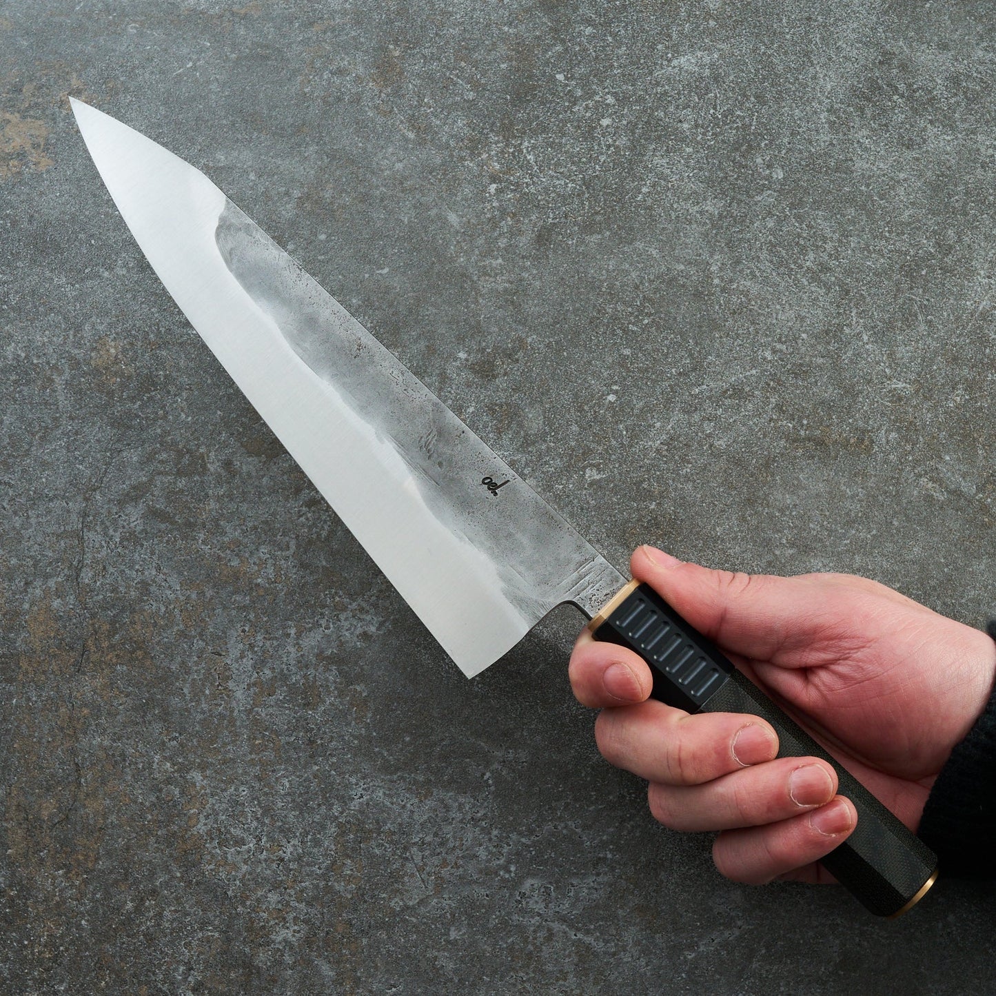 Gyuto 230mm Apex Ultra TakeDown Bronze, Micarta and Black Juma – side profile
