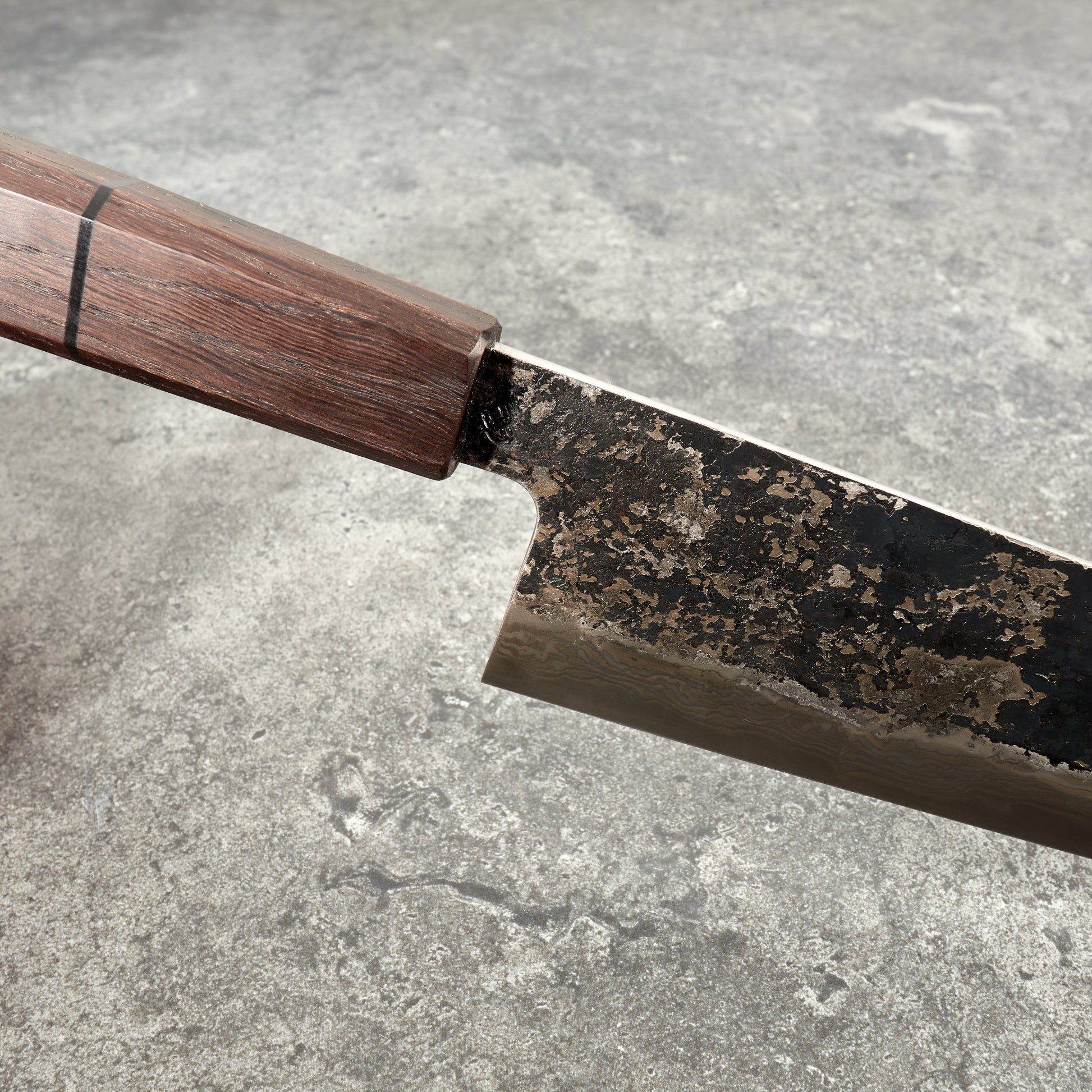 Gyuto 230mm C130 Suminagashi Clad – detail view