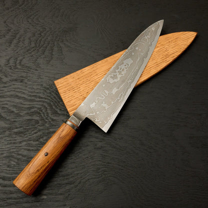 Gyuto 230mm Damascus SanMai AU Integral – detail view