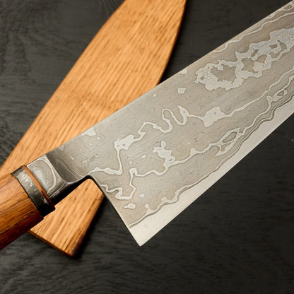 Gyuto 230mm Damascus SanMai AU Integral – blade close-up