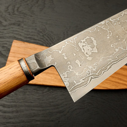 Gyuto 228mm Damascus SanMai AU Integral Takedown – handle detail