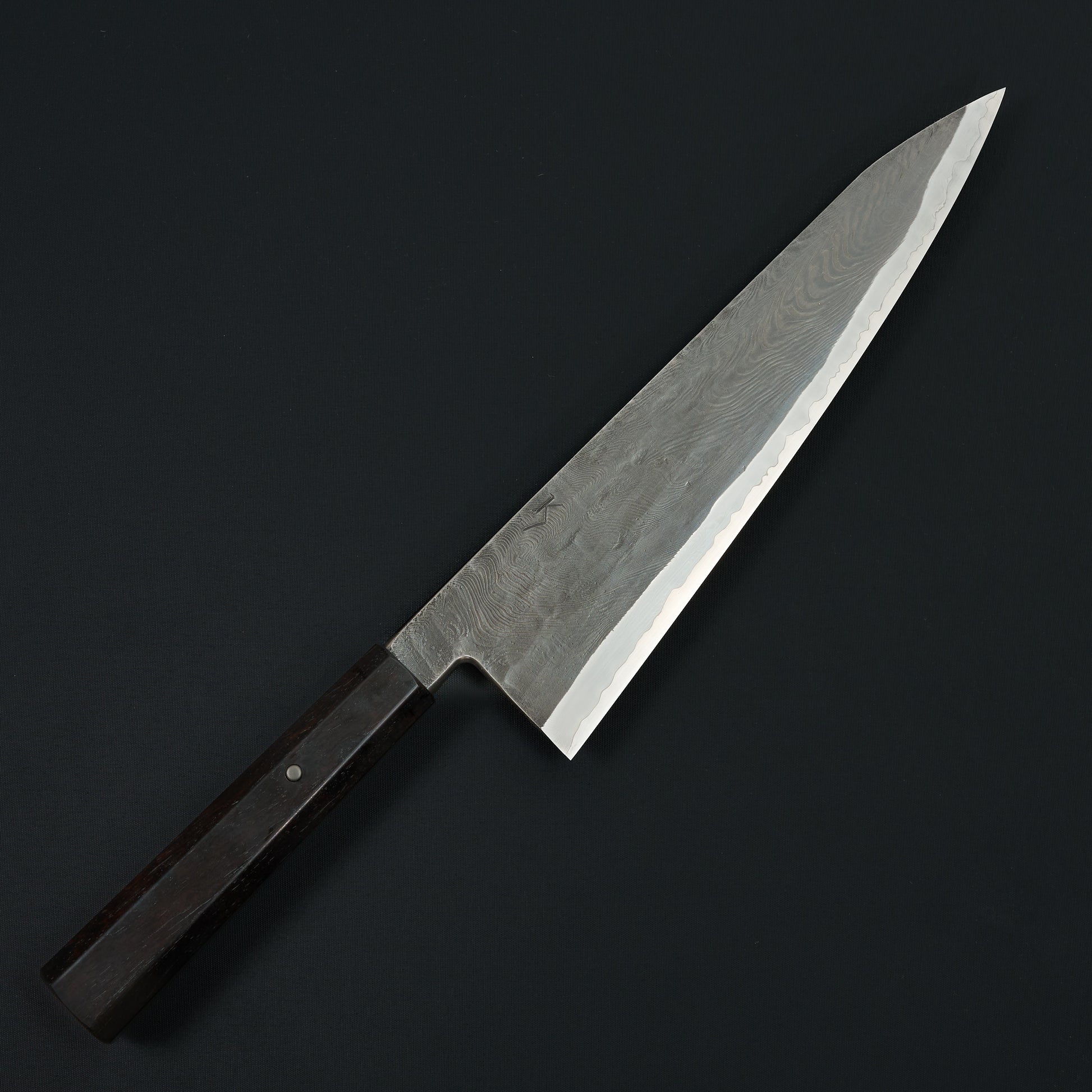 Gyuto 240mm GoMai Damasteel, Ni, Apex Ultra African Blackwood Takedown