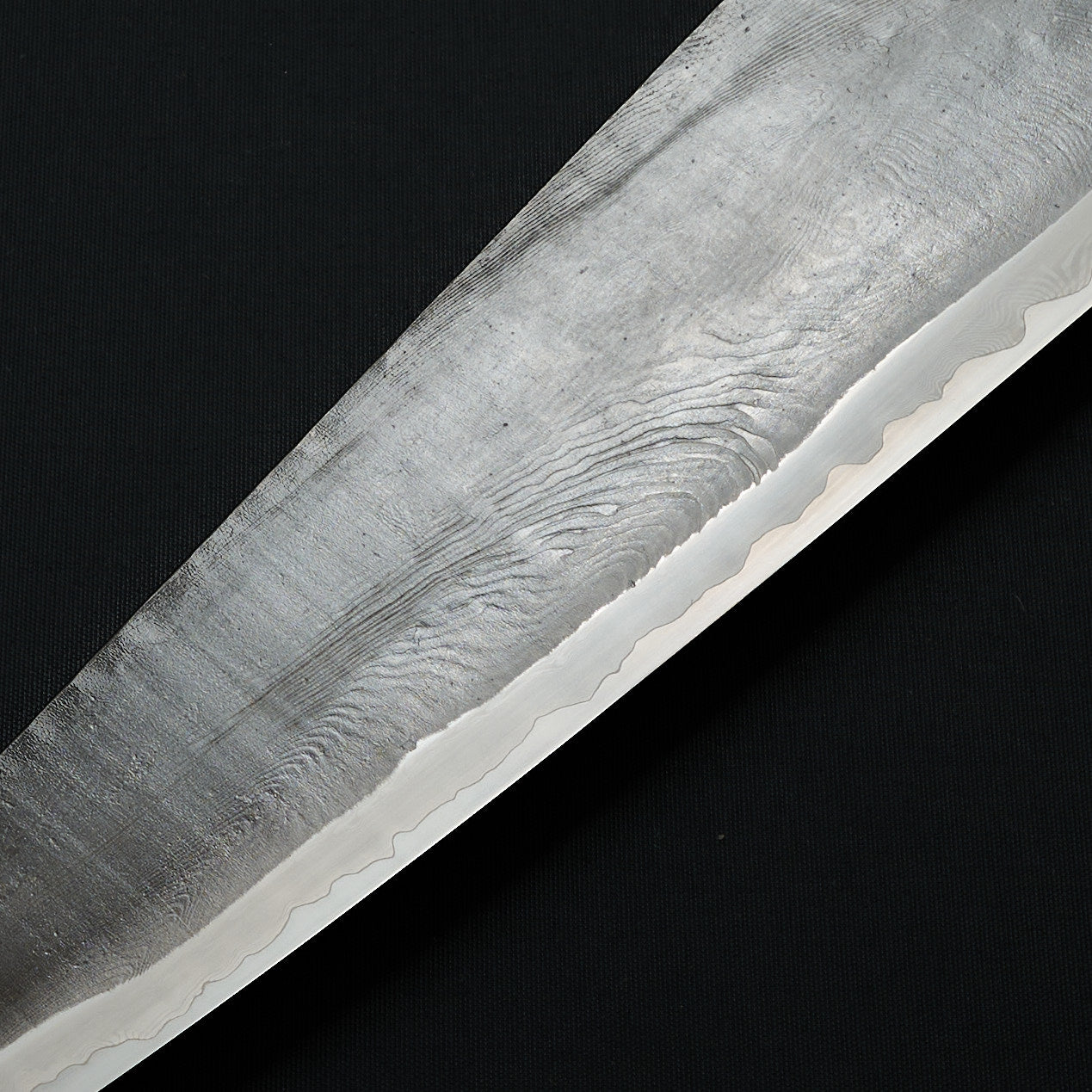 Gyuto 240mm GoMai Damasteel, Ni, Apex Ultra African Blackwood Takedown – view 6