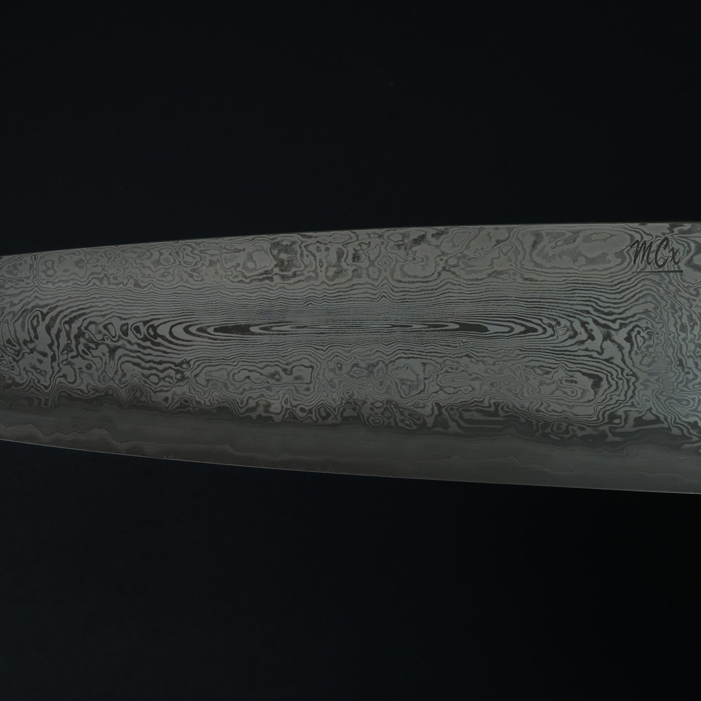 Gyuto 230mm Damasteel Apex Ultra By Tobias Hangler – blade close-up