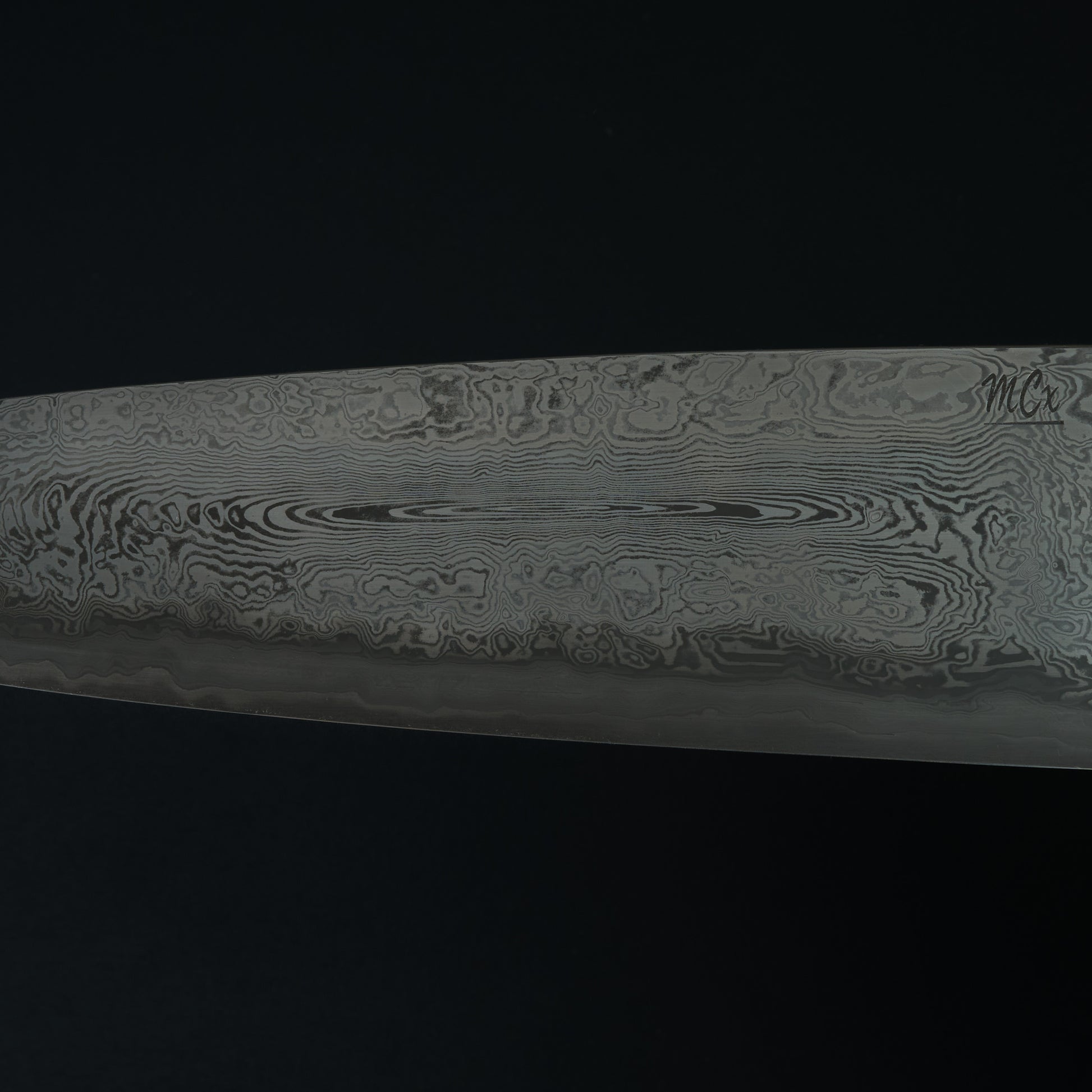 Gyuto 230mm Damasteel Apex Ultra By Tobias Hangler – blade close-up
