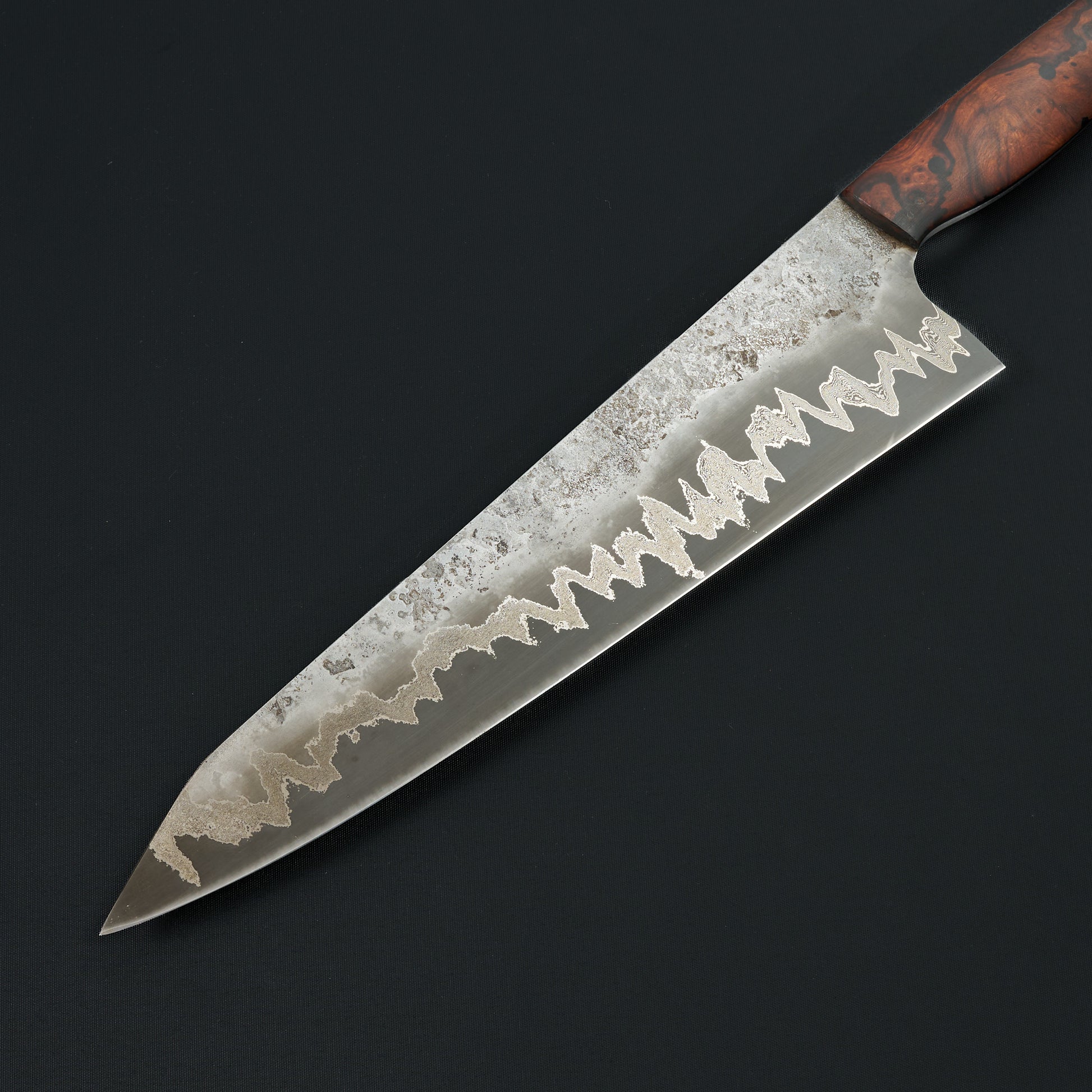 Gyuto 230mm Dammy Line KuMai Ironwood Full Tang – detail view