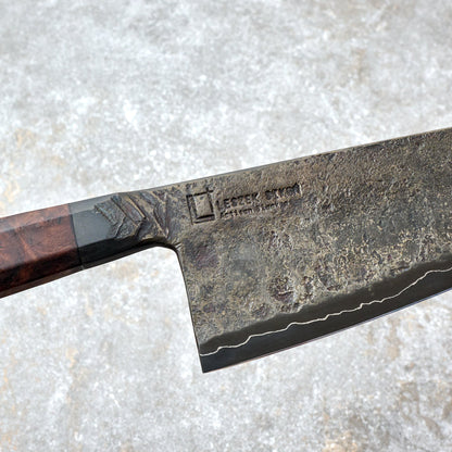 Gyuto 230mm Forged S GoMai Integral Claro Walnut – handle detail