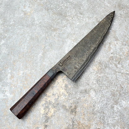 Gyuto 230mm Forged S GoMai Integral Claro Walnut – detail view