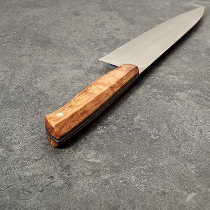 Gyuto 230mm 26C3 Honyaki Full Tang Limited Release by Fredrik Spåre – handle detail