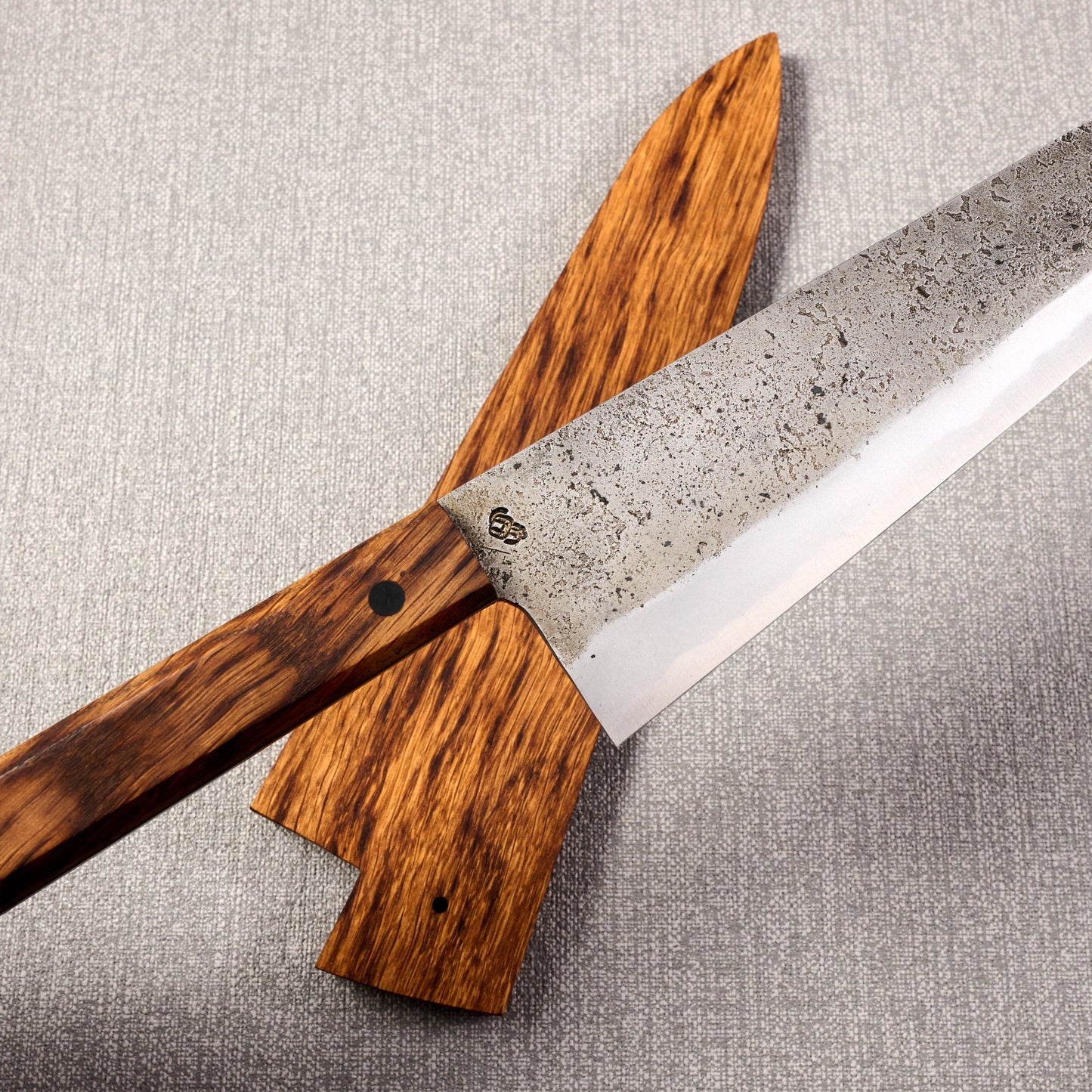 Gyuto 230mm SanMai Shirogami #1 Full Tang – blade close-up
