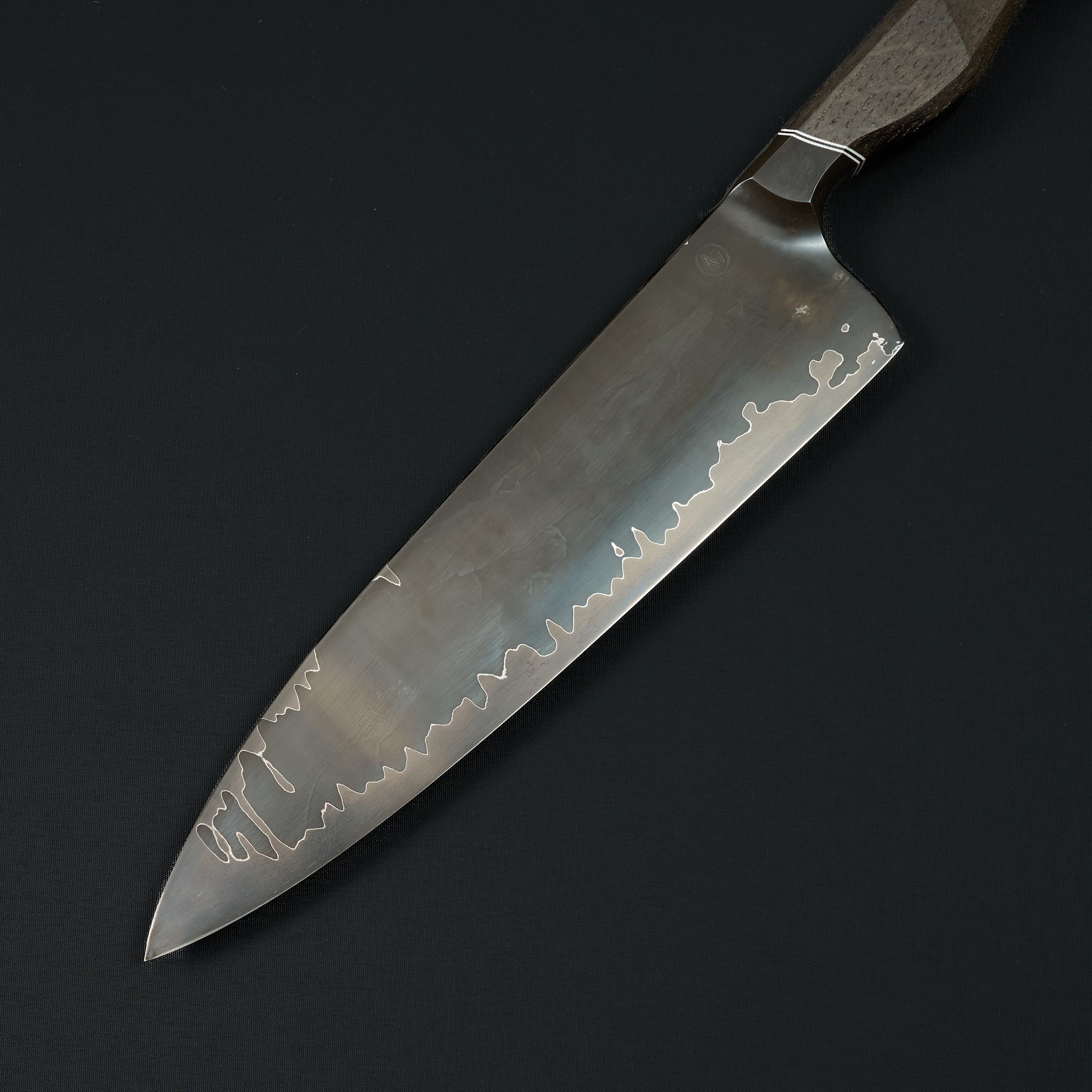 Gyuto 235mm GoMai Apex Ultra Integral Stabalized Bog Oak – detail view