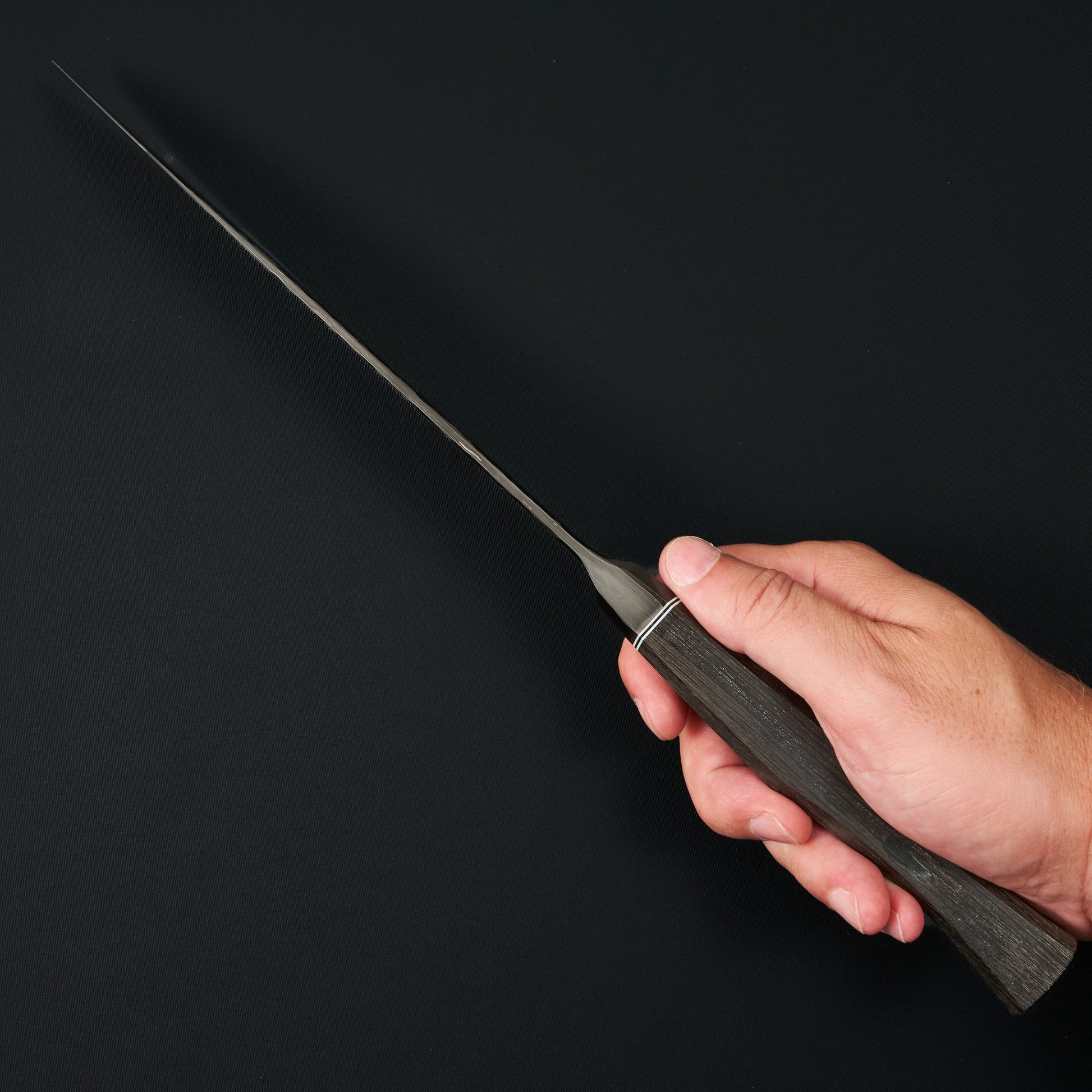 Gyuto 235mm GoMai Apex Ultra Integral Stabalized Bog Oak – side profile