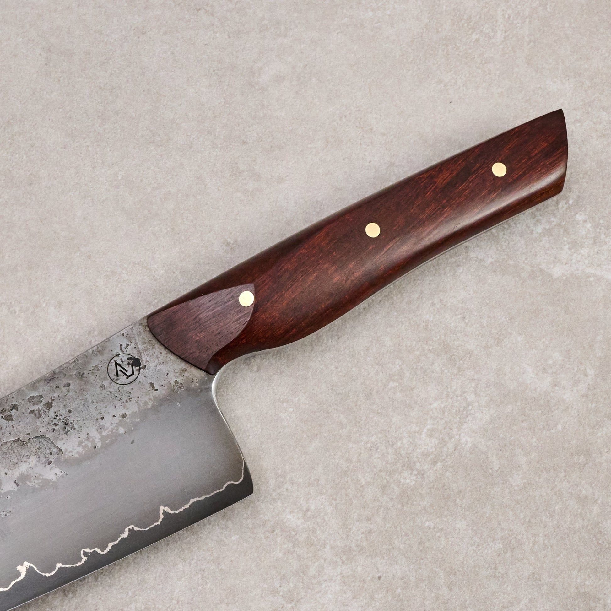 Gyuto 230mm GoMai Ironwood Full Tang – blade close-up