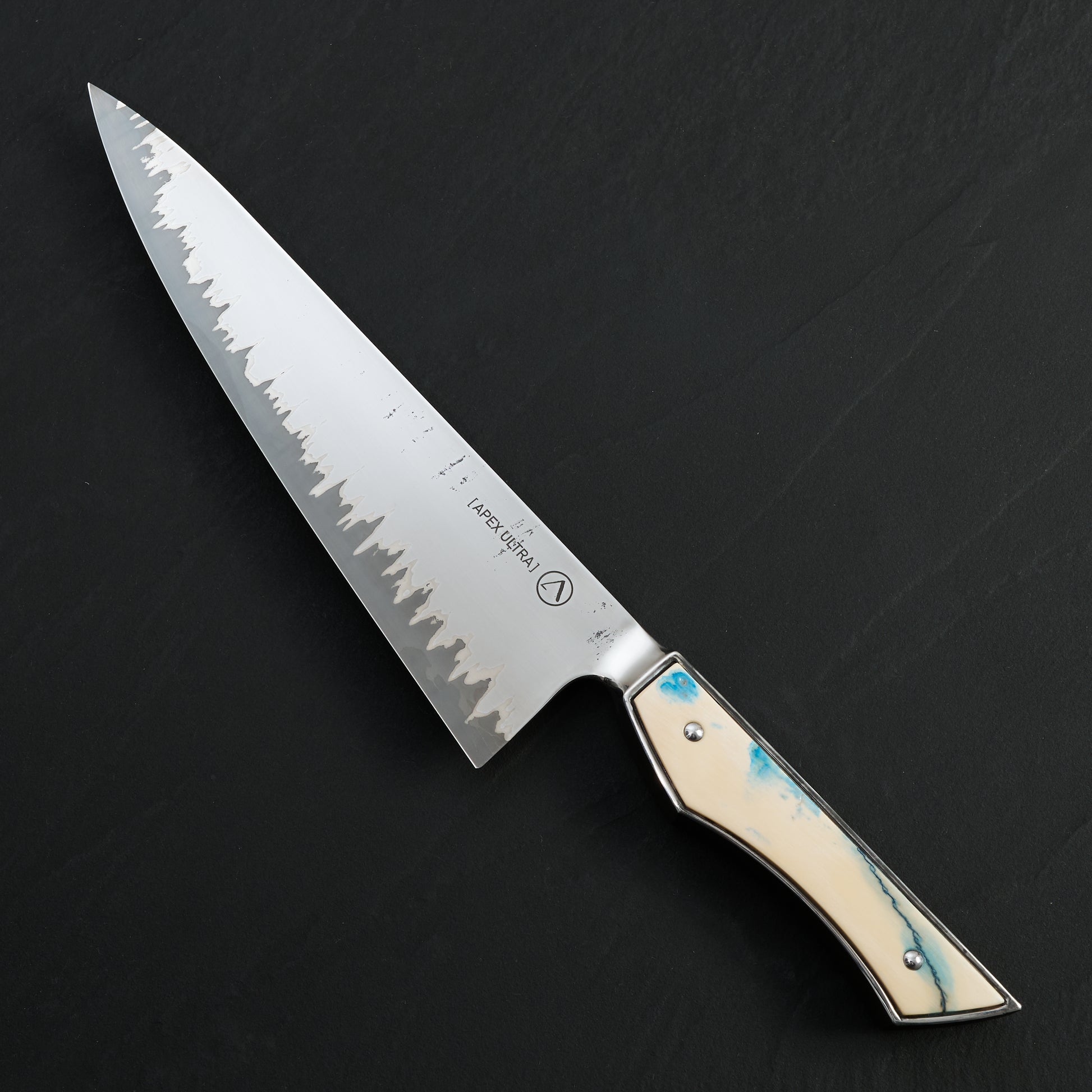 Gyuto 230mm GoMai Stainless Clad Integral I-Beam Frame Handle Mamoth Ivory