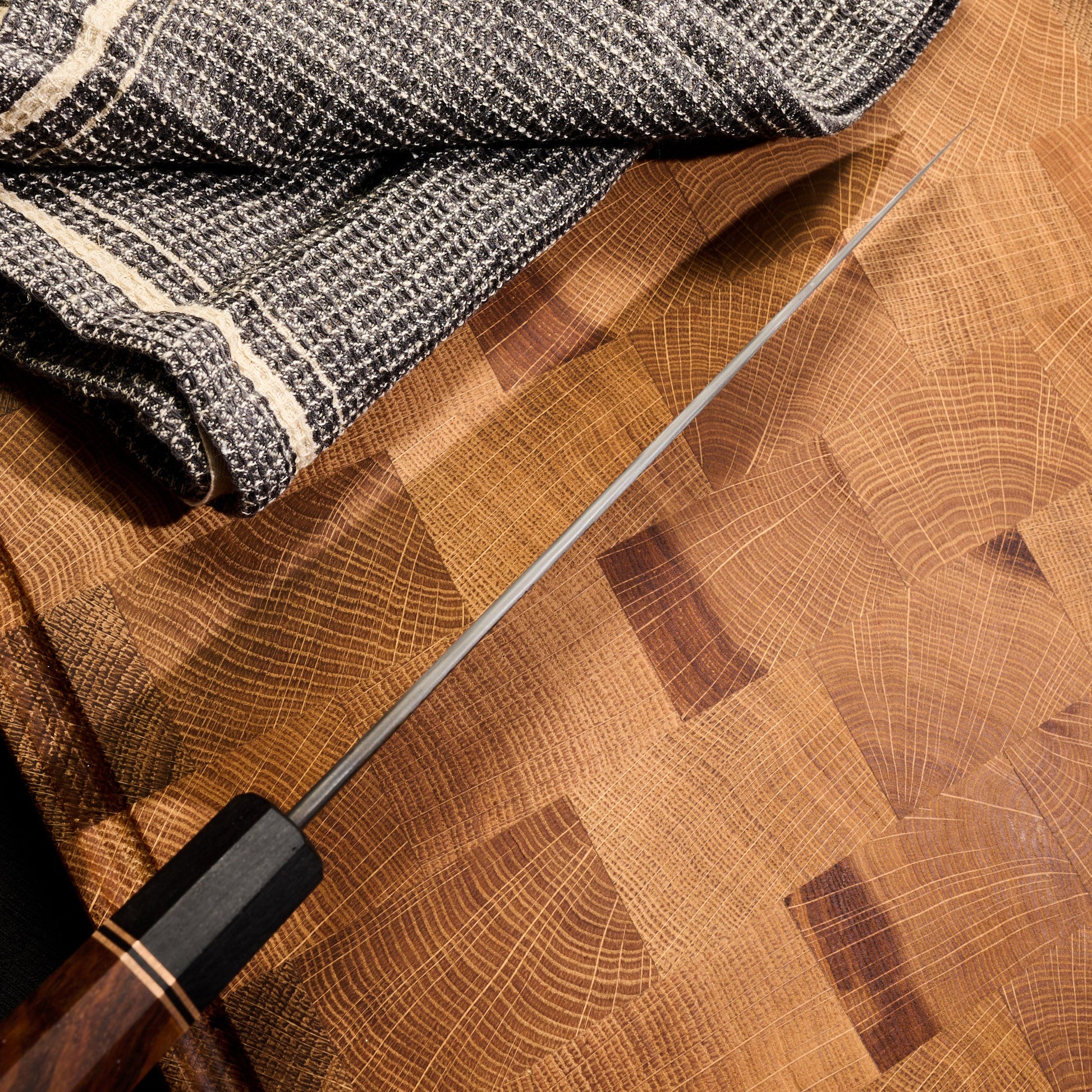 Gyuto 230mm GoMai Wrought Iron, Nickel & Apex Ultra – blade close-up