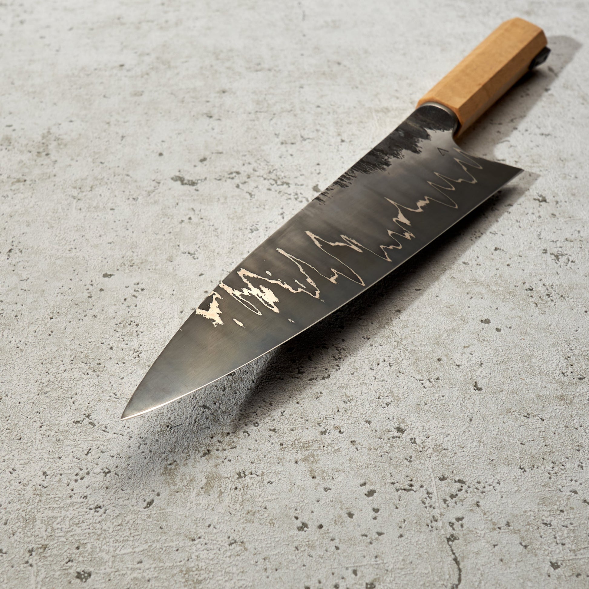 Gyuto 230mm 'Hephaestus' Series Go Mai Integral – side profile