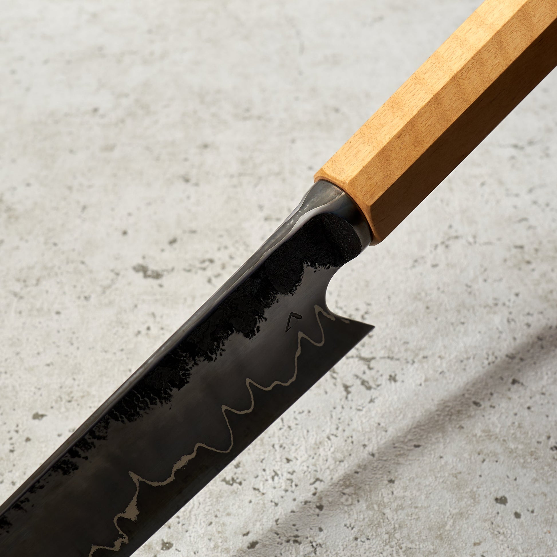 Gyuto 230mm 'Hephaestus' Series Go Mai Integral – blade close-up