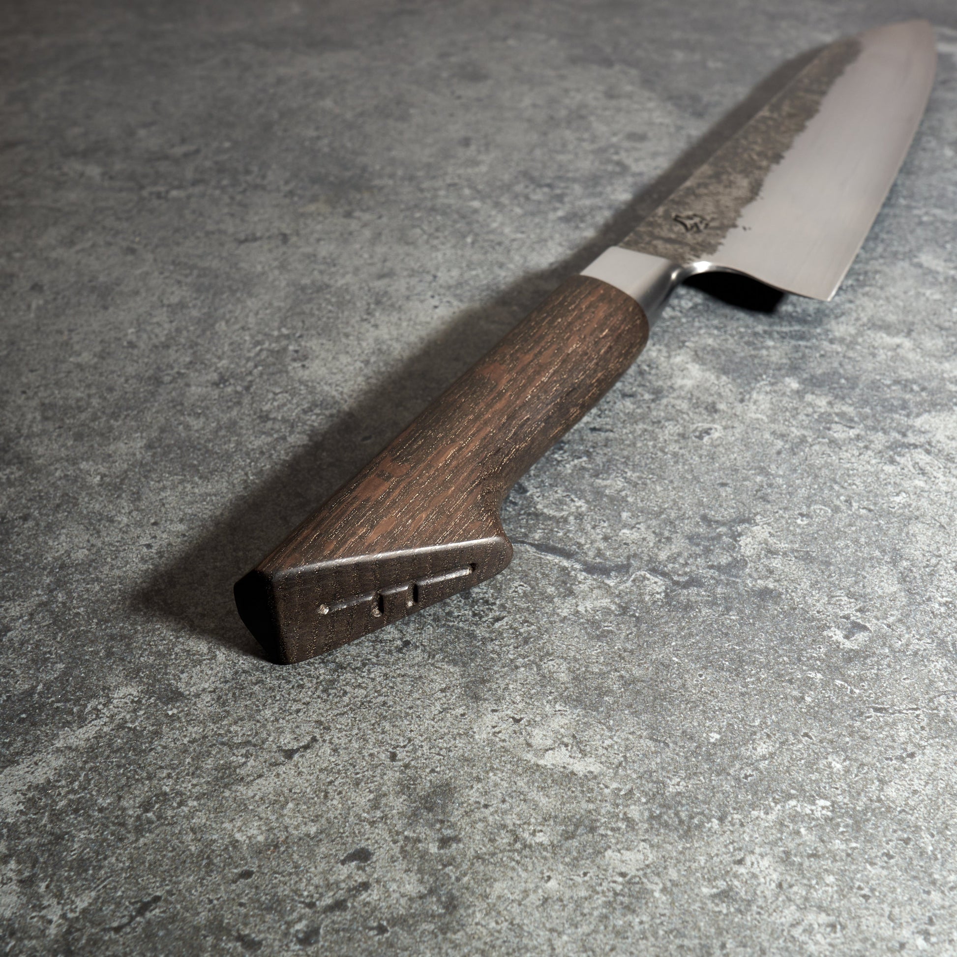 Gyuto 230mm Integral 'Duir' Celtic Ogham 'S' Grind – detail view