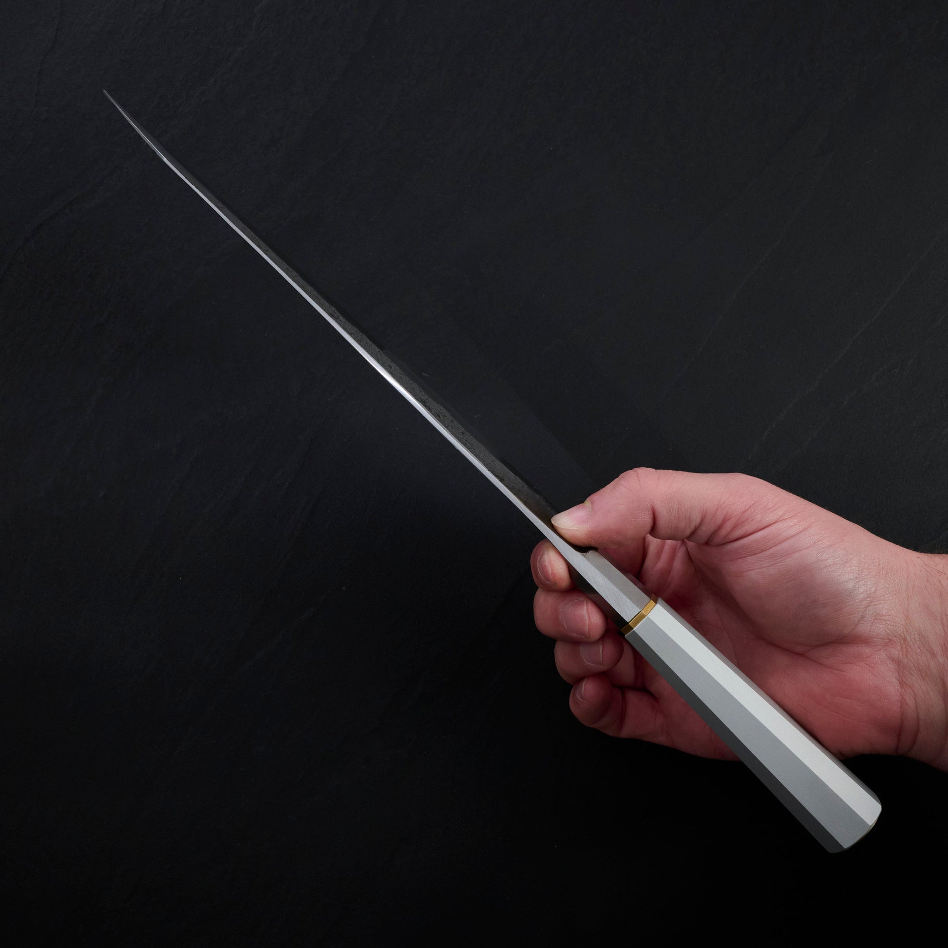 Gyuto 230mm Mono Integral Take Down – blade close-up