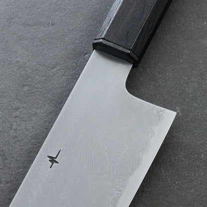 Gyuto 230mm SanMai Damascus Twist 135Cr3 Full Polish – detail view