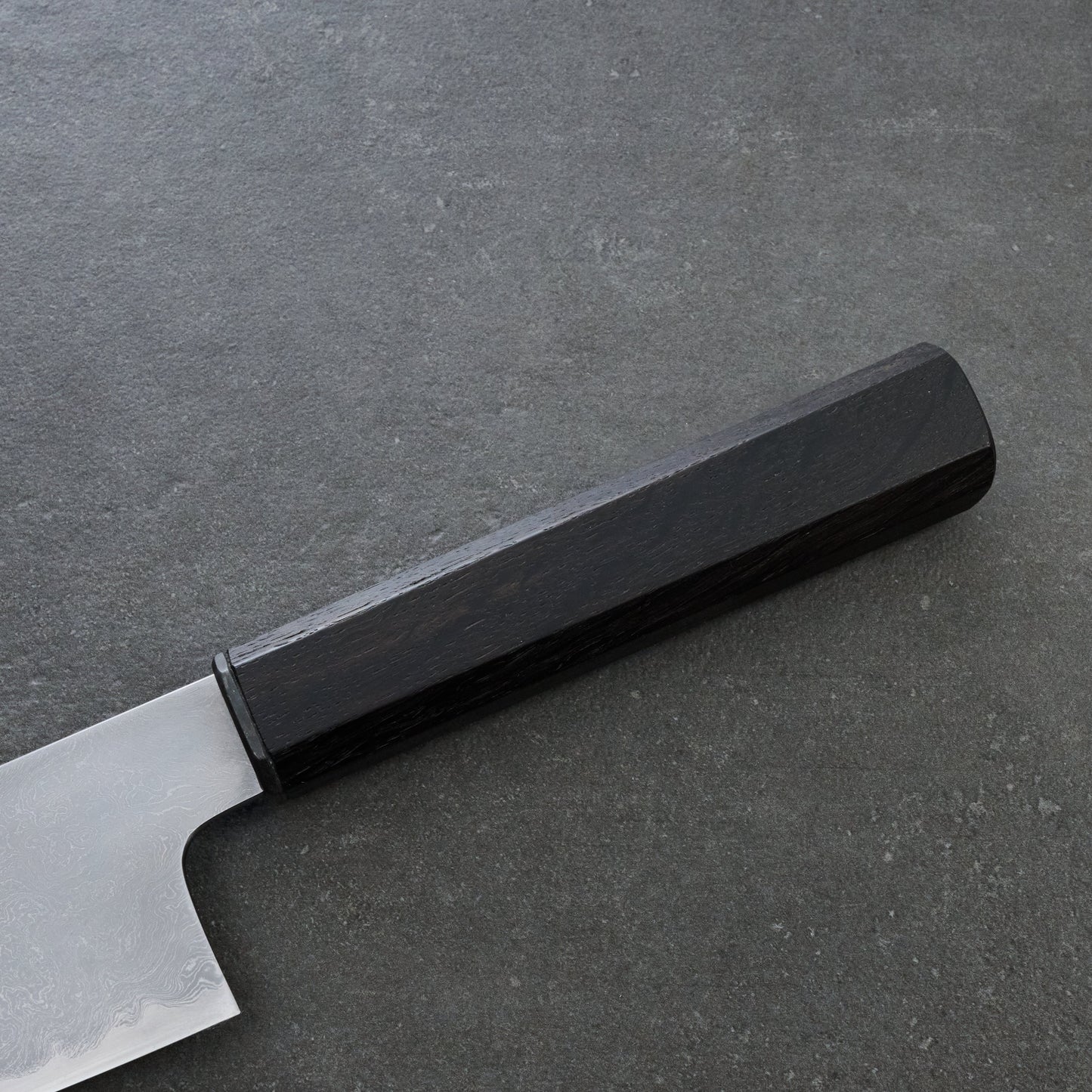 Gyuto 230mm SanMai Damascus Twist 135Cr3 Full Polish – handle detail