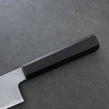 Gyuto 230mm SanMai Damascus Twist 135Cr3 Full Polish – handle detail