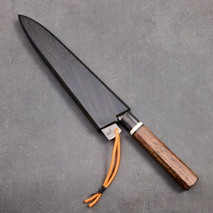 Gyuto 230mm Wrought Iron Clad Apex Kogatana Set – blade close-up