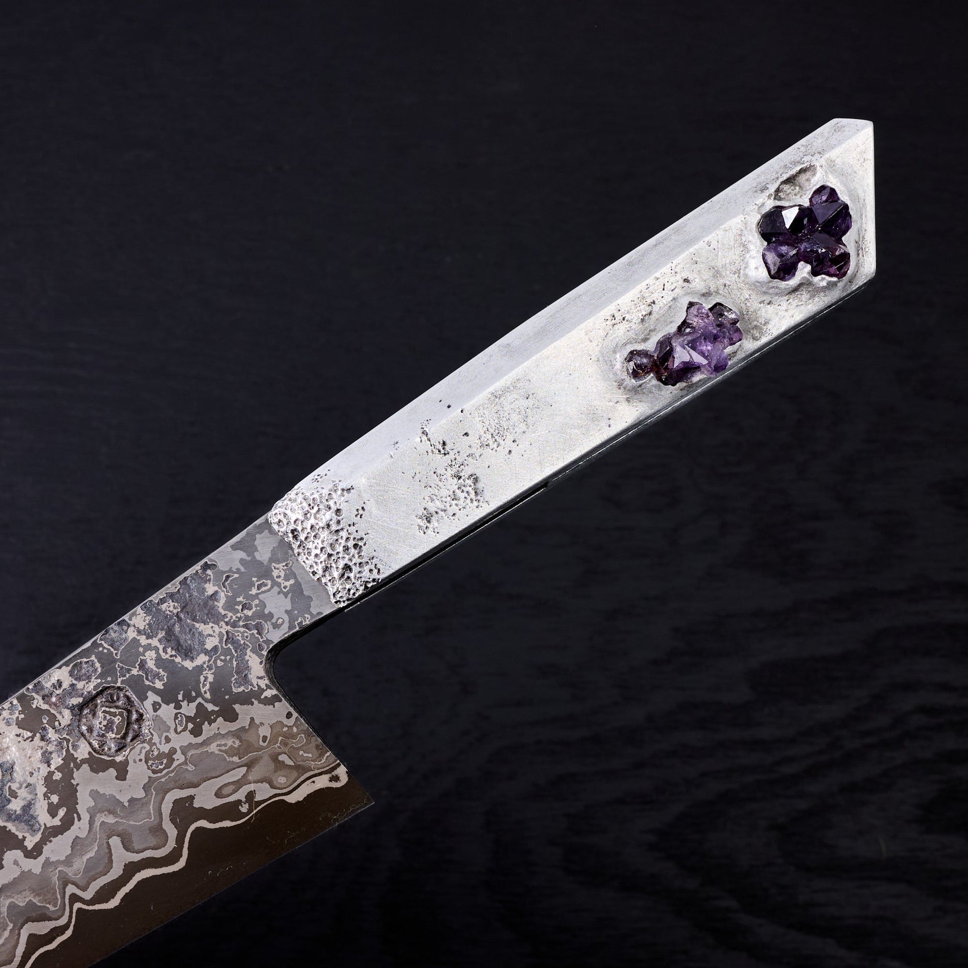 Chef Knife 230mm 'THRN' GoMai Cast Aluminium & Amethyst – view 10