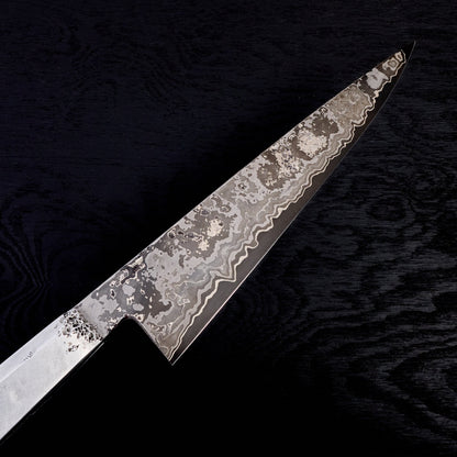 Chef Knife 230mm 'THRN' GoMai Cast Aluminium & Amethyst – handle detail