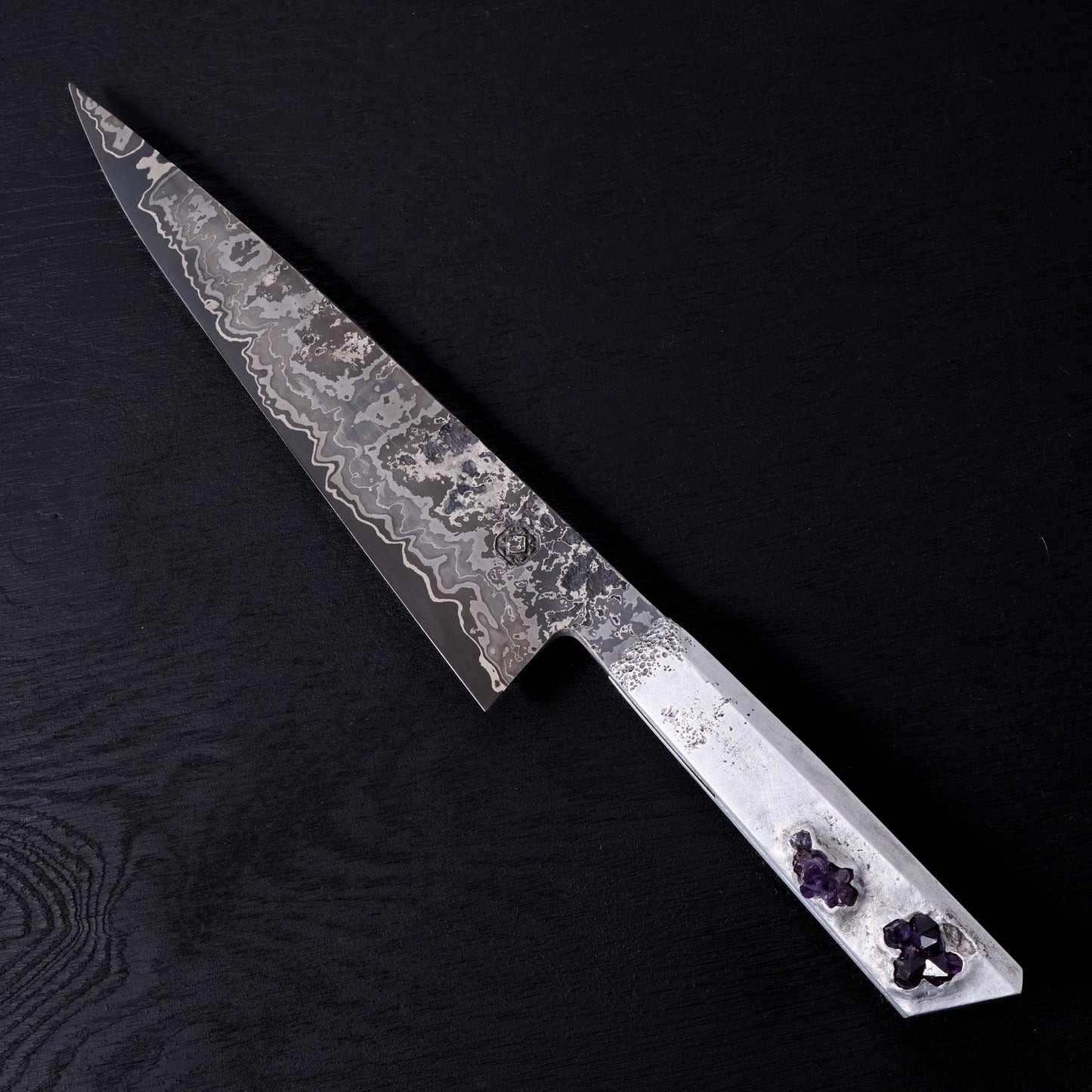 Chef Knife 230mm 'THRN' GoMai Cast Aluminium & Amethyst