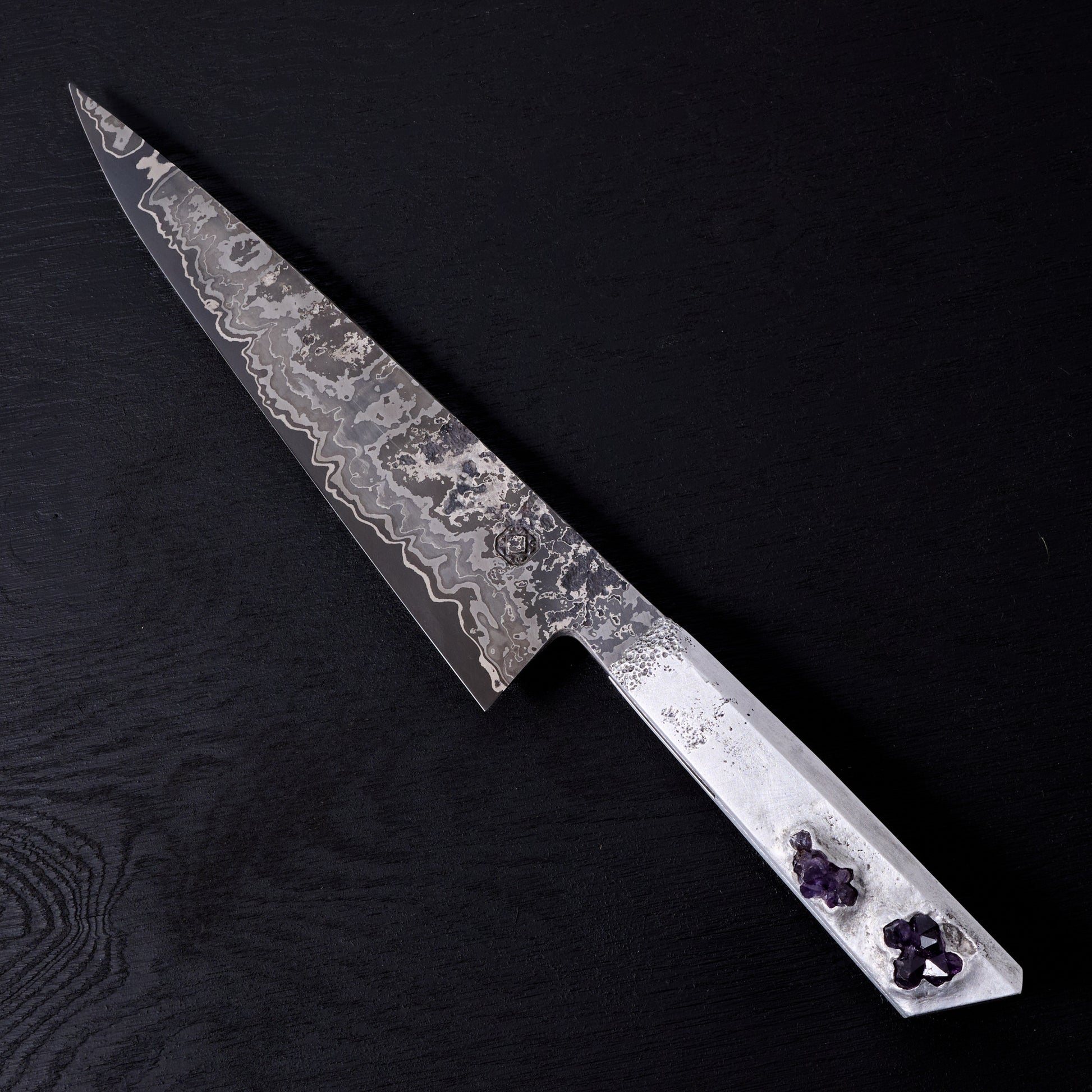 Chef Knife 230mm 'THRN' GoMai Cast Aluminium & Amethyst