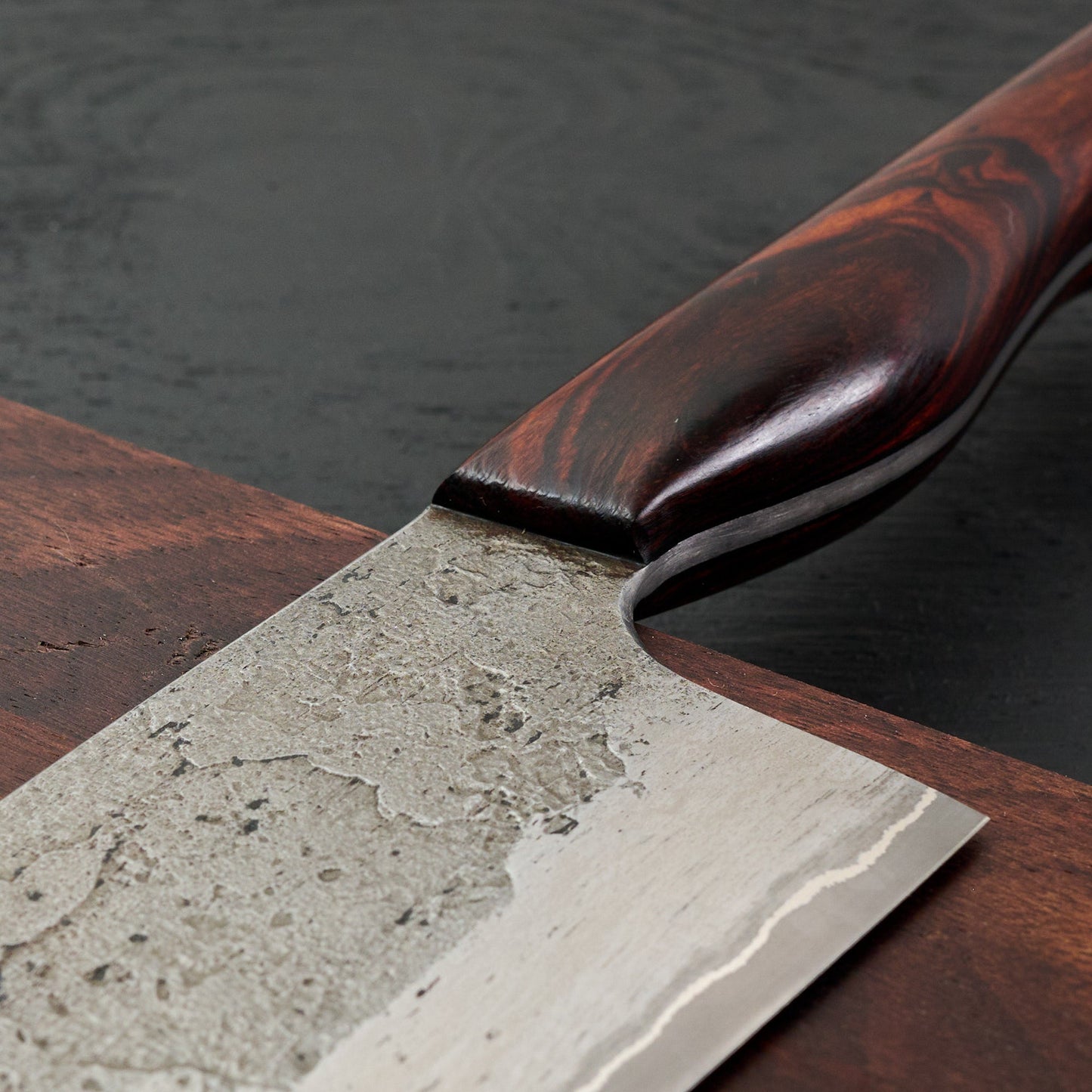 Gyuto 232mm GoMai Full Tang Ironwood – blade close-up