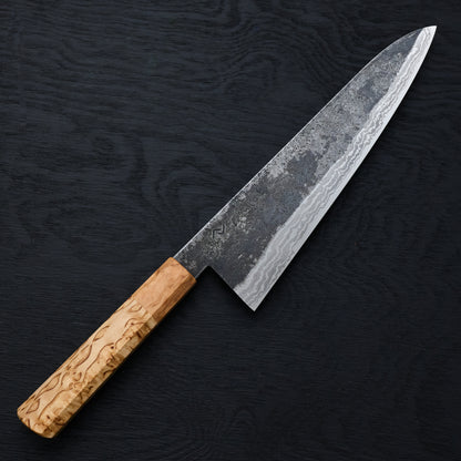 Gyuto 232mm Wrought Iron Suminagashi Clad 135Cr3 Masur & Olive