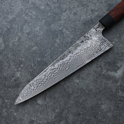 Gyuto 235mm 50 Layer Damascus Ironwood – blade close-up