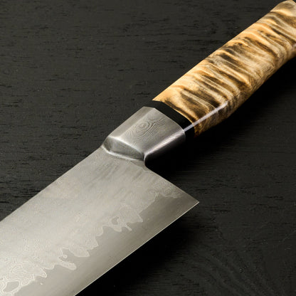 Gyuto 245mm Damascus clad 52100 SanMai Integral – side profile