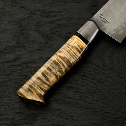 Gyuto 245mm Damascus clad 52100 SanMai Integral – handle detail