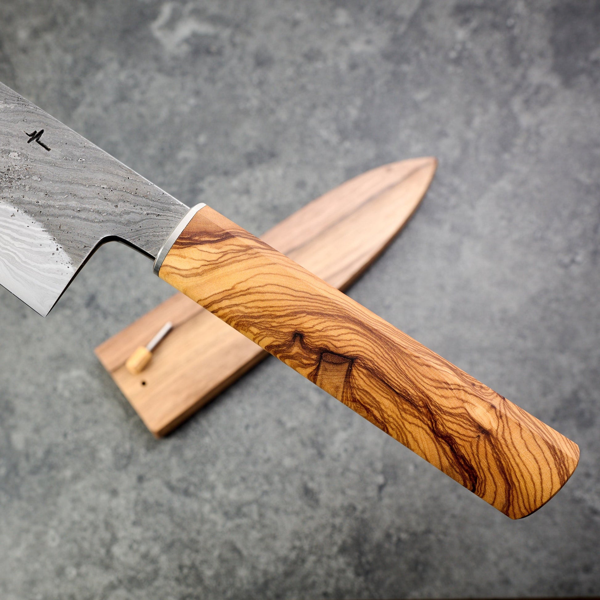 Gyuto 235mm Damascus Twist Clad 135Cr3 Deep Etch – view 8